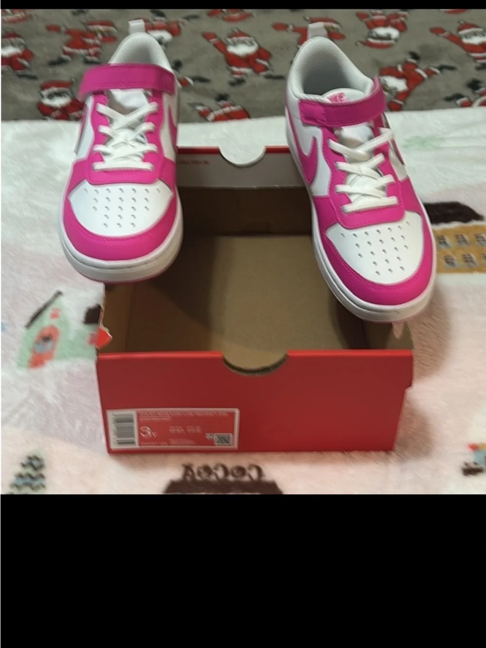 Nike Kids Pink and White High-Top Sneakers